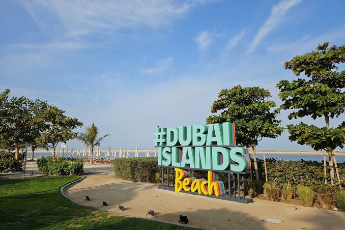 Enjoying The Panoramic View At Dubai Islands Beach 
