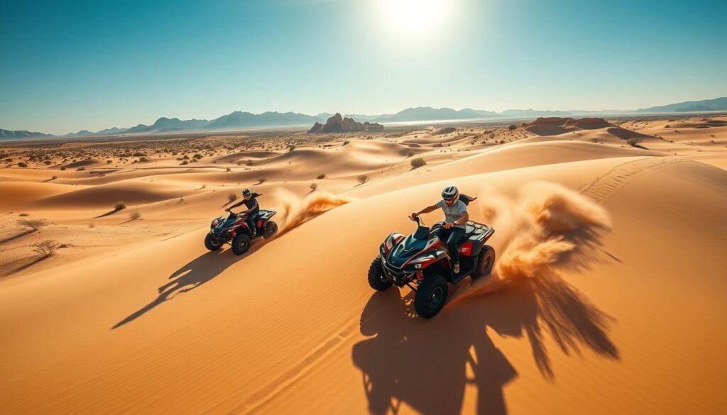 Thrilling desert safari in Dubai with quad biking over sand dunes