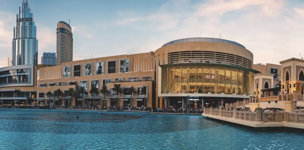 Exterior view of Dubai Mall, one of the largest shopping malls in the world