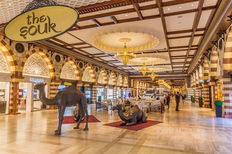 Traditional Gold and Spice Souk in Dubai featuring Arabian architecture and market stalls