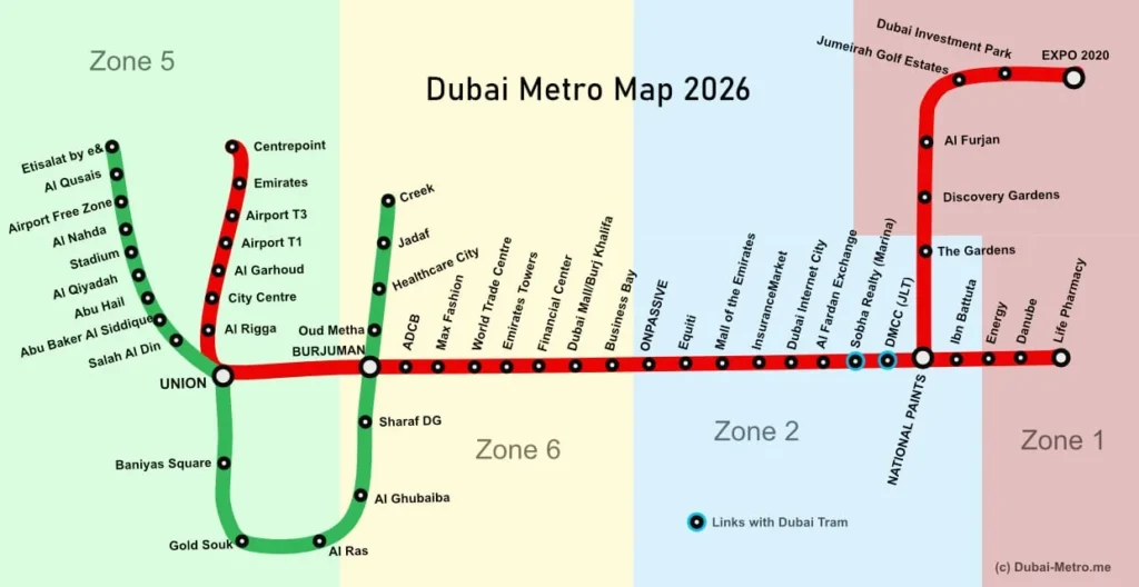 Dubai Metro Map 2026